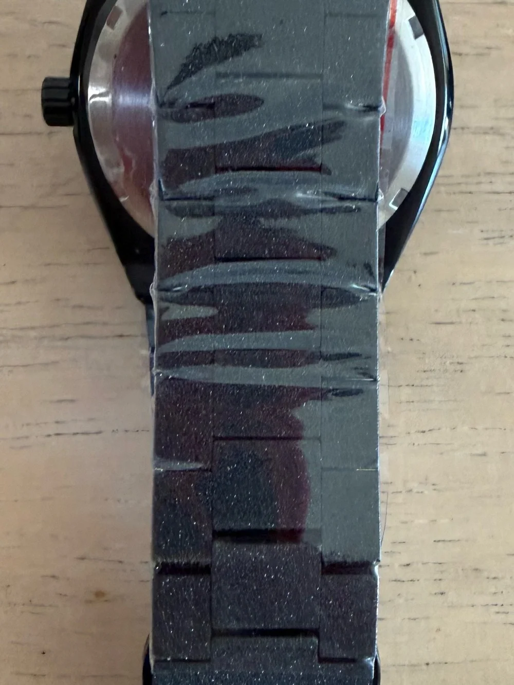 PELVINI MENS ITALIAN WATCH FROSTED BLACK MATCHING LINK BAND & LINK REMOVAL TOOL